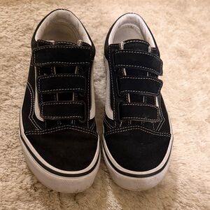 Vans Black and White Velcro Sneakers